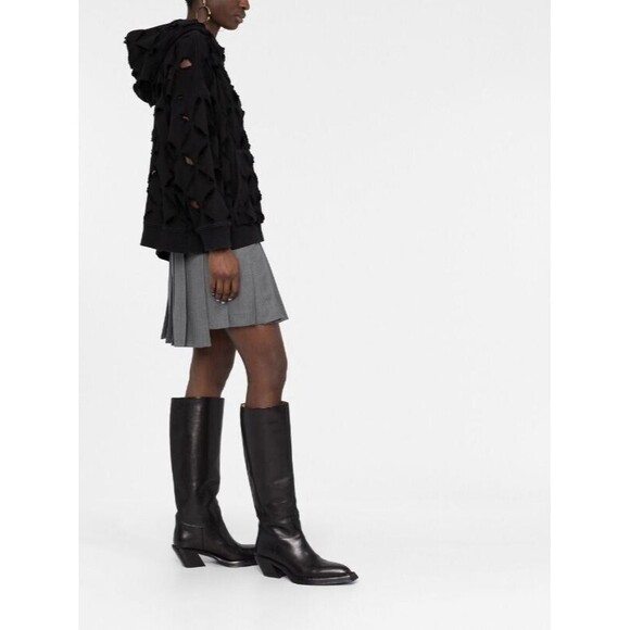 Versace Cut Out Detail Distressed Black Sweater Hoodie Oversized 38/2 NWT $2,150 - Picture 4 of 15